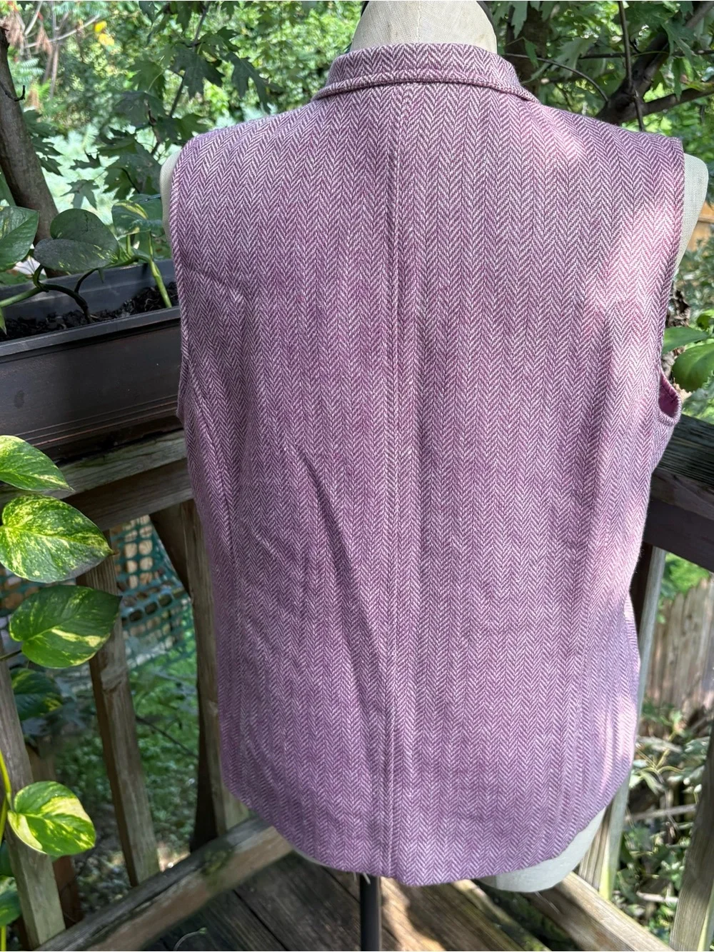Coldwater Creek Purple White Zig Zag Wool Blend Zip Up Vest Women’s Plus Size 20